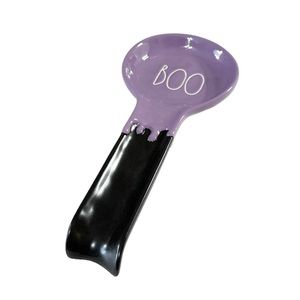 NEW Rae Dunn BOO Halloween Spoon Rest w/Purple Drip ☠️
